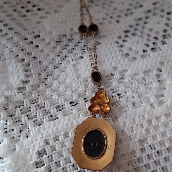 Rare Victorian Lavalier Black Onyx & Seed Pearl Necklace - Picture 8 of 12